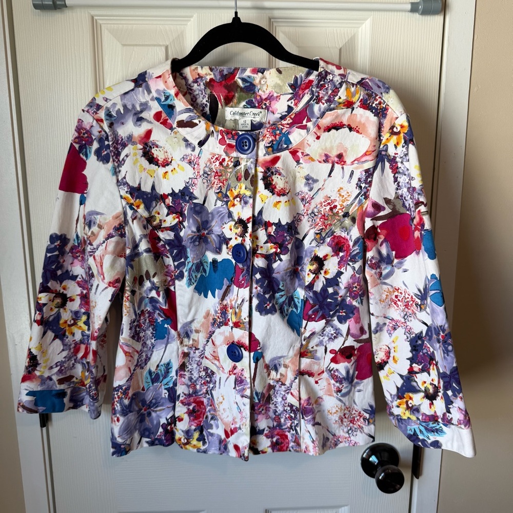 Coldwater Creek Multicolor Floral Blazer